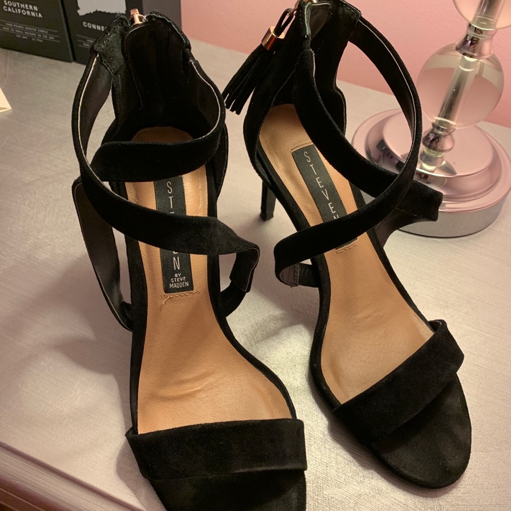 Steve Madden black strappy heels